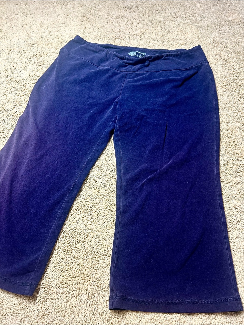 Free People Navy Blue Cropped Flare Lounge Pants Yoga Casual Boho